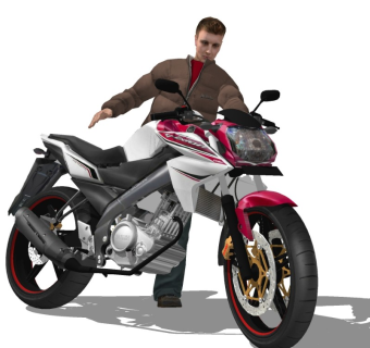 骑摩托车精细人物模型 (1)